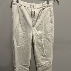 & other stories pleated high rise jeans in white